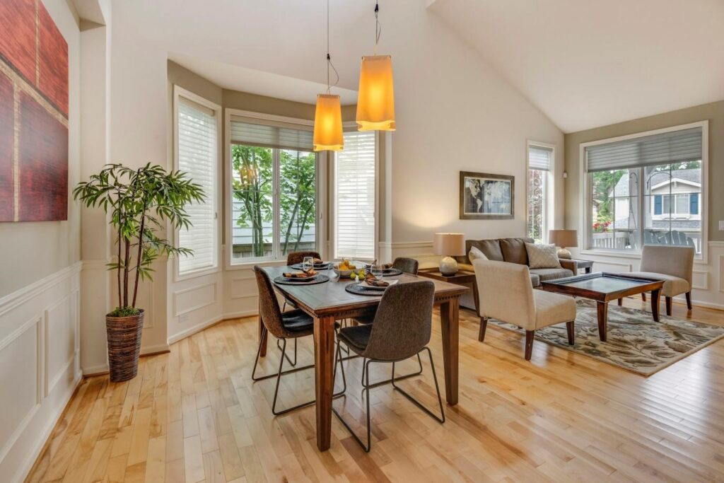 A beautifully finished custom hardwood floor showcasing a smooth