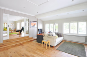 Living room with hardwood flooring