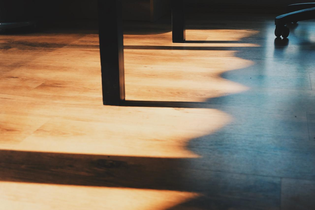 Close-up photo of a brown floor